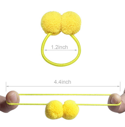 AMMY Accesorios para el cabello con pompones – 28 soportes suaves para cola de caballo