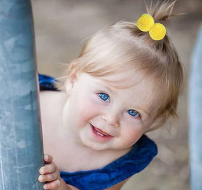 AMMY Accesorios para el cabello con pompones – 28 soportes suaves para cola de caballo