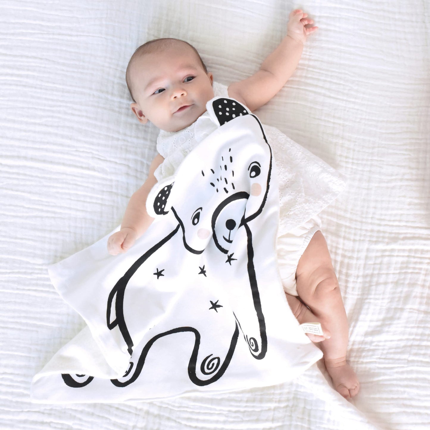Wee Gallery Manta orgánica para acurrucarse (oso) - para bebés, jersey de algodón y sherpa
