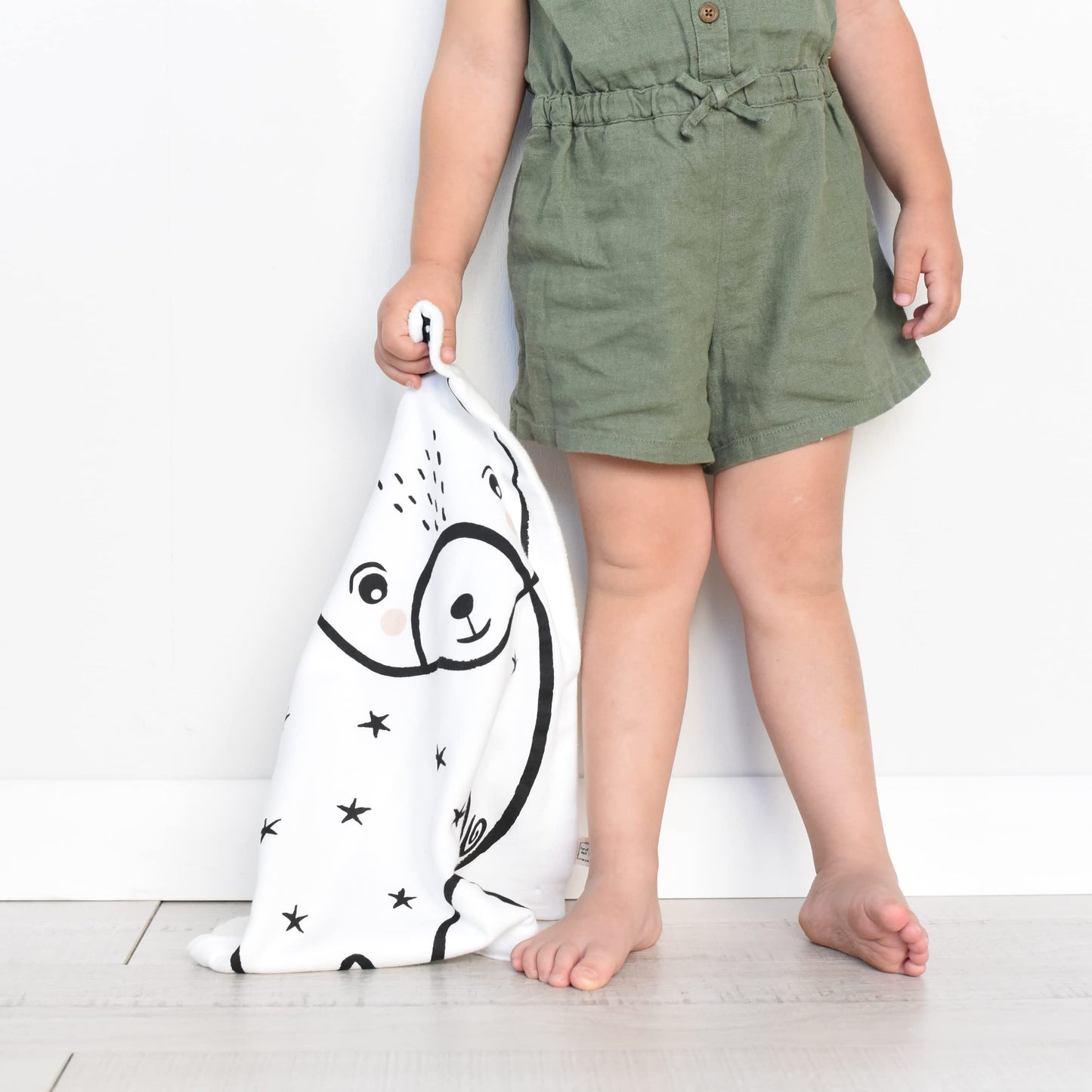 Wee Gallery Manta orgánica para acurrucarse (oso) - para bebés, jersey de algodón y sherpa