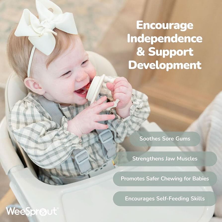 Set de alimentador para bebé WeeSprout - 2 alimentadores de silicona y bandeja reutilizable para congelador con tapa