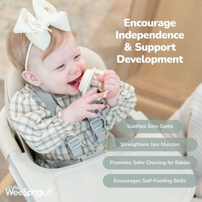 Set de alimentador para bebé WeeSprout - 2 alimentadores de silicona y bandeja reutilizable para congelador con tapa