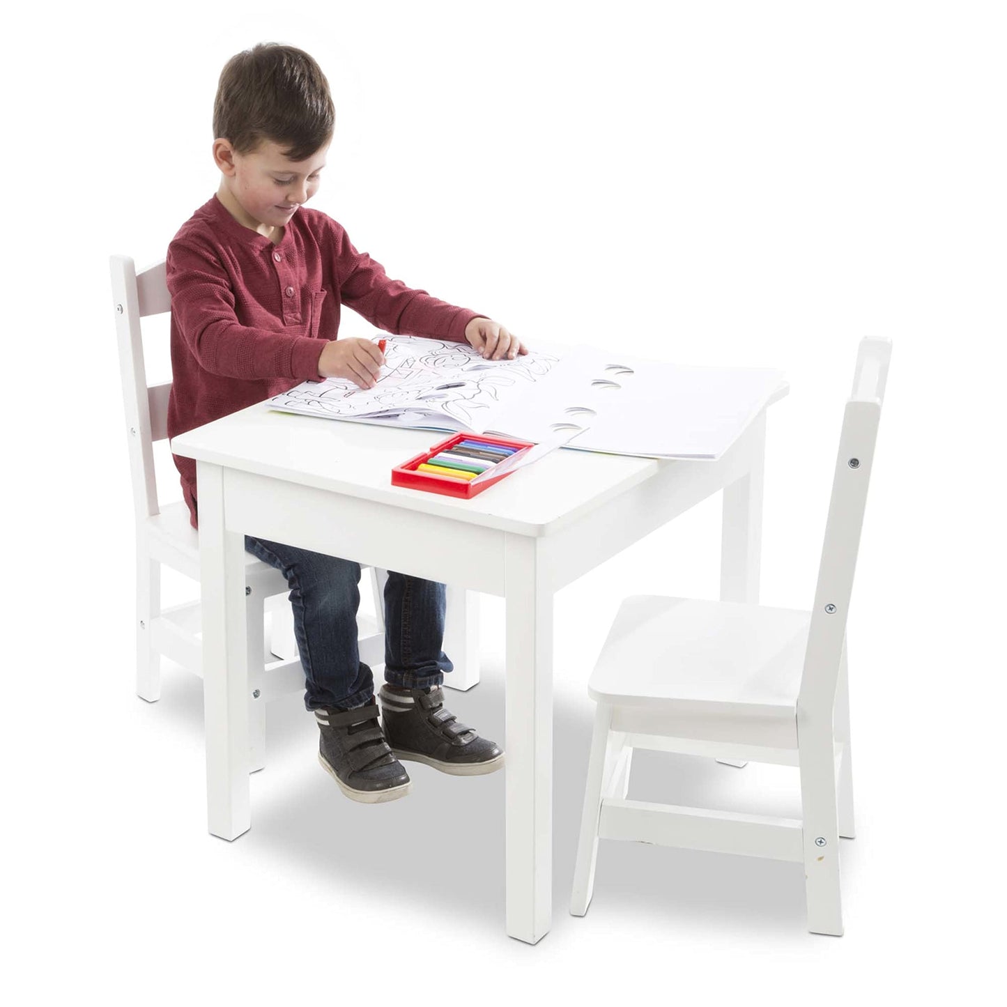 Melissa & Doug - Juego de mesa y sillas de madera para niños, Montessori