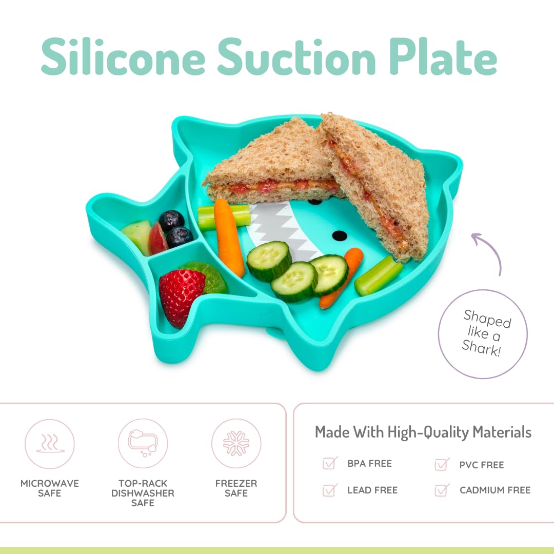 melii Placa de succión de silicona dividida para bebés y niños pequeños, 100% libre de BPA