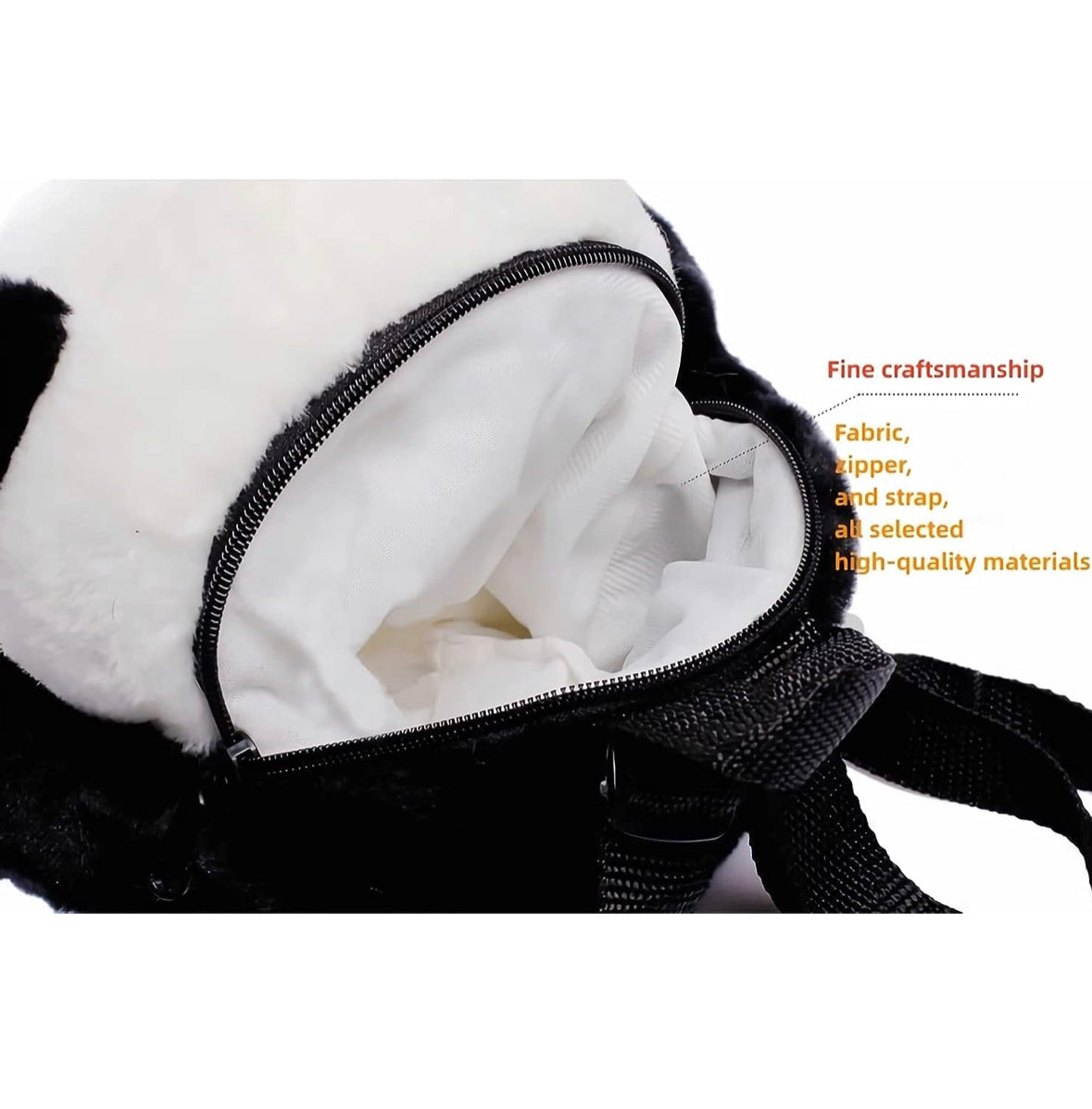 Mochila grande para niños Panda Furry 14.9 pulgadas