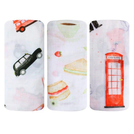 Manta para envolver bebé, 100% algodón, paquete de 3