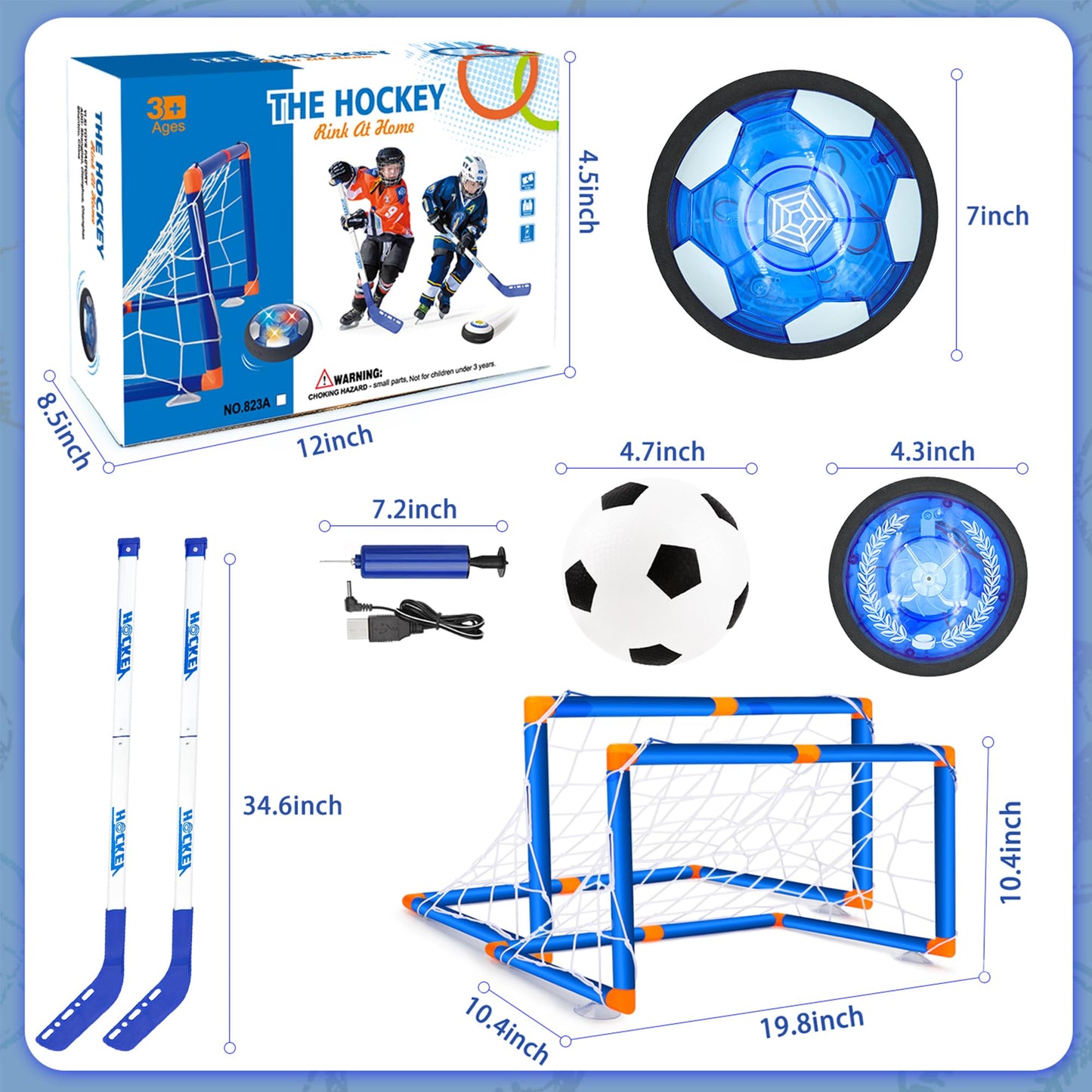 Juego de hockey y fútbol flotante SUNNOW - Juguetes 3 en 1
