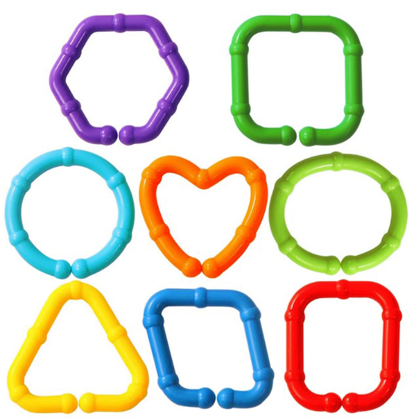 RAINBOW TOYFROG Baby Links Rings - 35 cadenas geométricas de enlace
