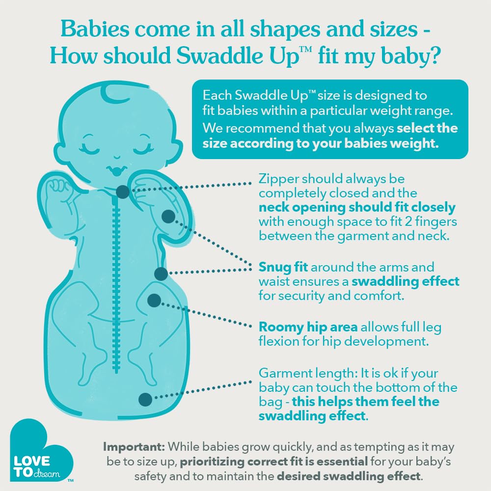 Love to Dream Swaddle UP, saco de dormir para bebé, Talla 3-6 meses
