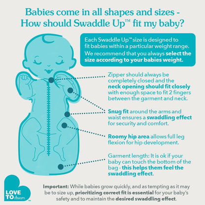Love to Dream Swaddle UP, saco de dormir para bebé, Talla 3-6 meses