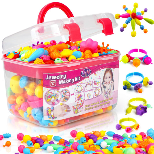 FUNZBO 520+ Snap Pop Beads - Kit de cuentas para hacer joyas