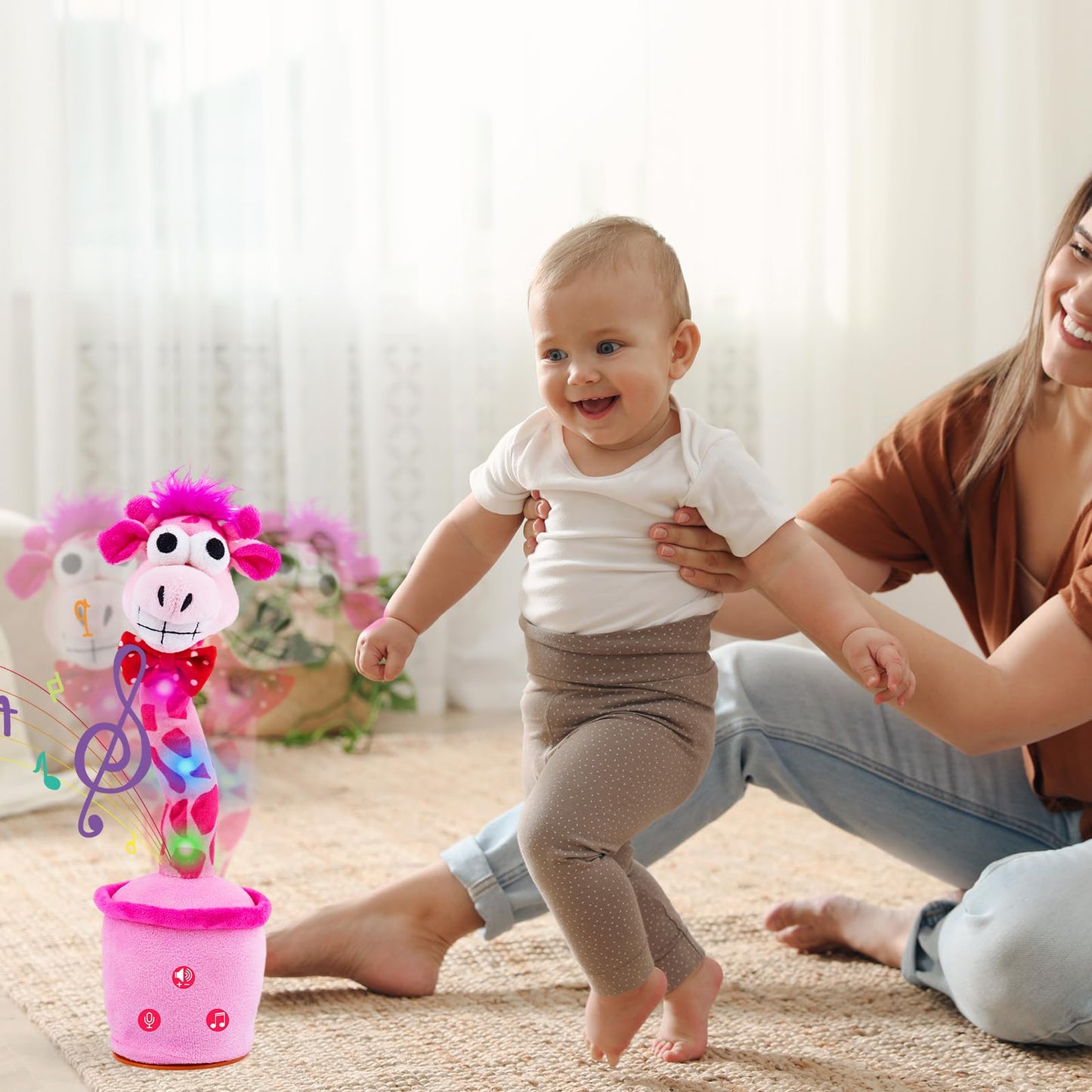 Juguete que imita la jirafa que habla bailando
