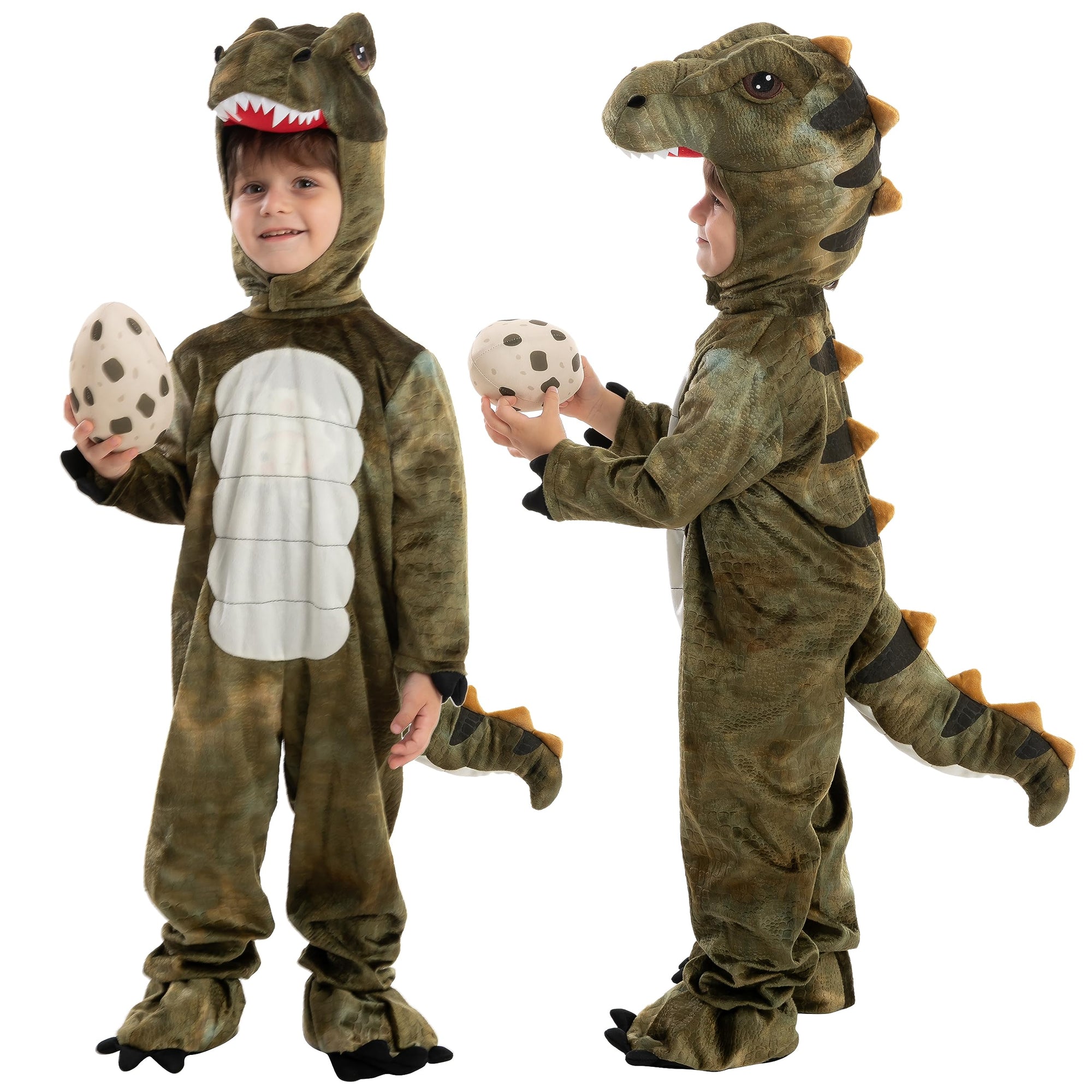 Spooktacular Creations - Disfraz realista de dinosaurio T-rex de color gris para niños, 3T