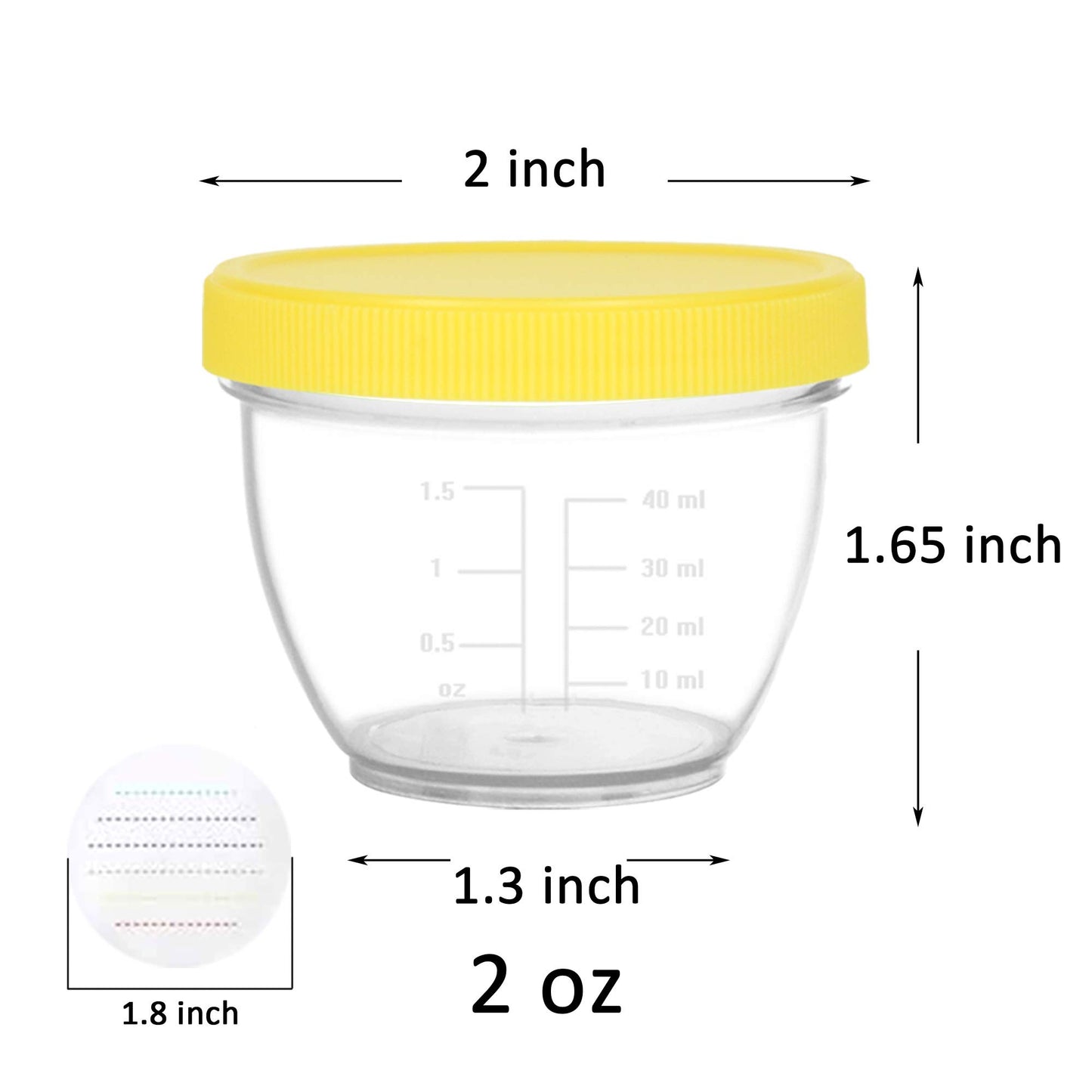 Youngever - 18 juegos de recipientes para comida de bebé (2 onzas)