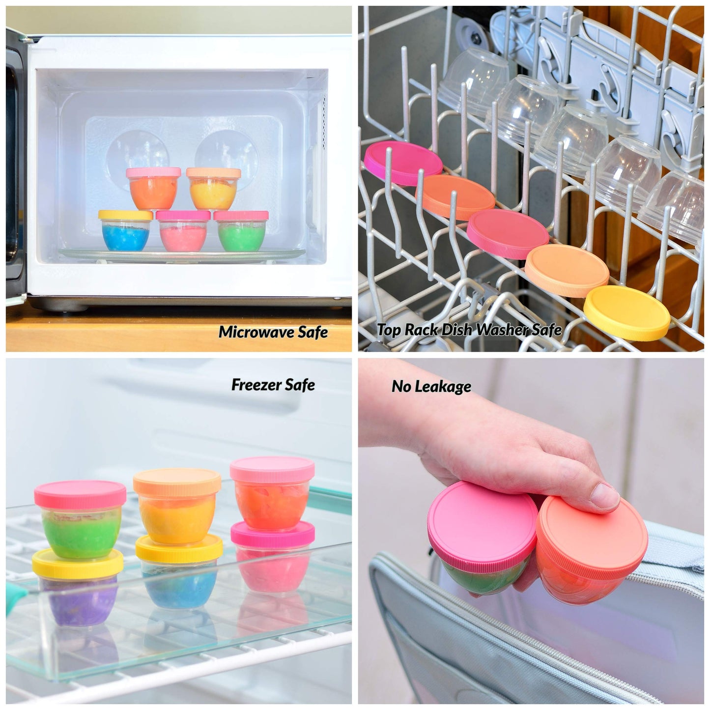 Youngever - 18 juegos de recipientes para comida de bebé (2 onzas)