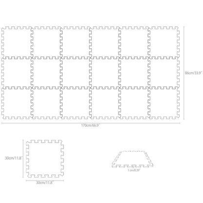 Yostrong® Alfombrilla de juego para bebés de espuma de rompecabezas de 18 azulejos para jugar