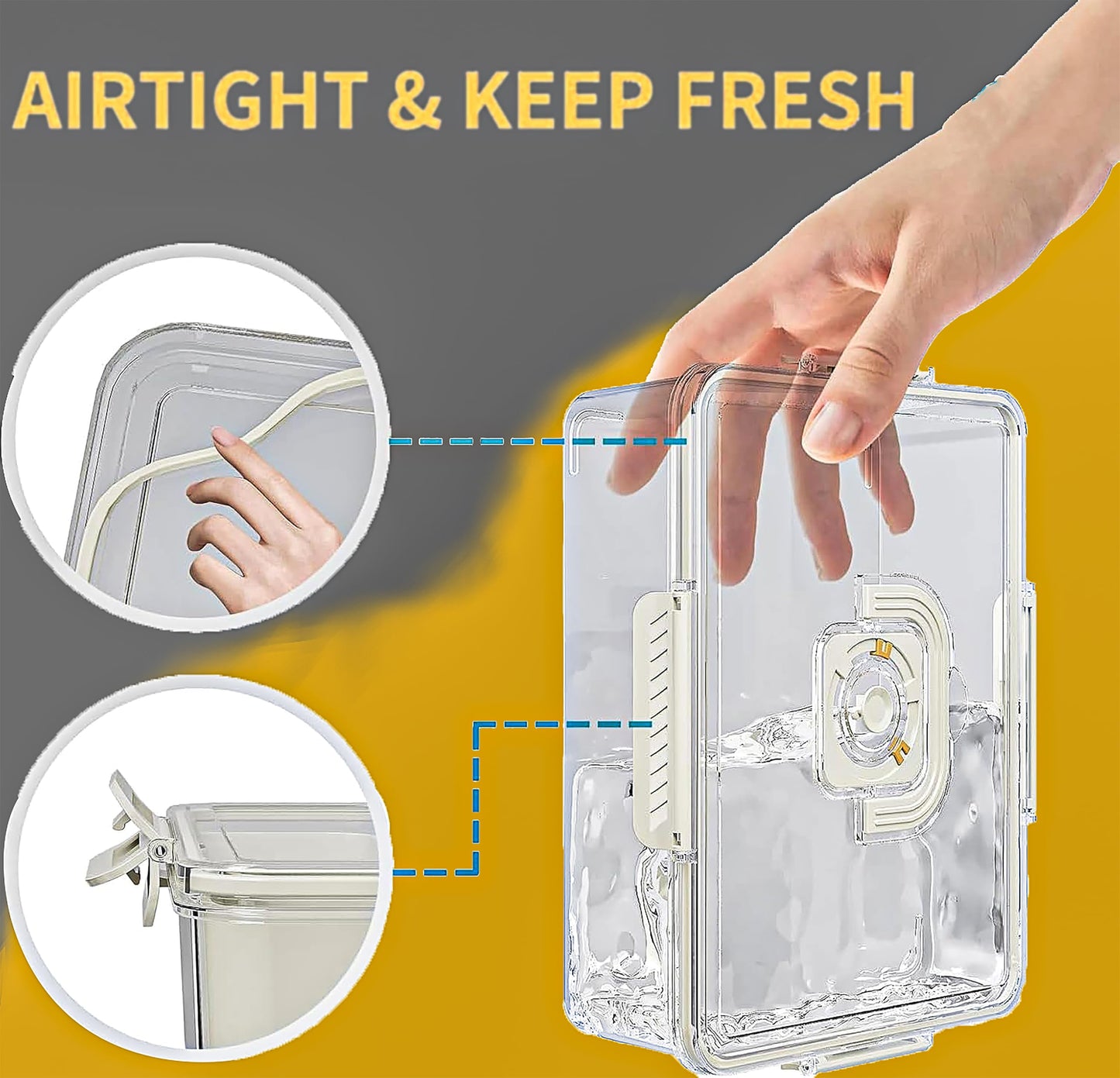 Bandeja de servicio dividida con tapa y asa, recipientes para snacks