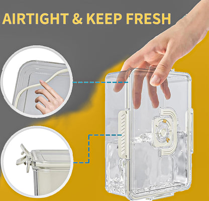 Bandeja de servicio dividida con tapa y asa, recipientes para snacks