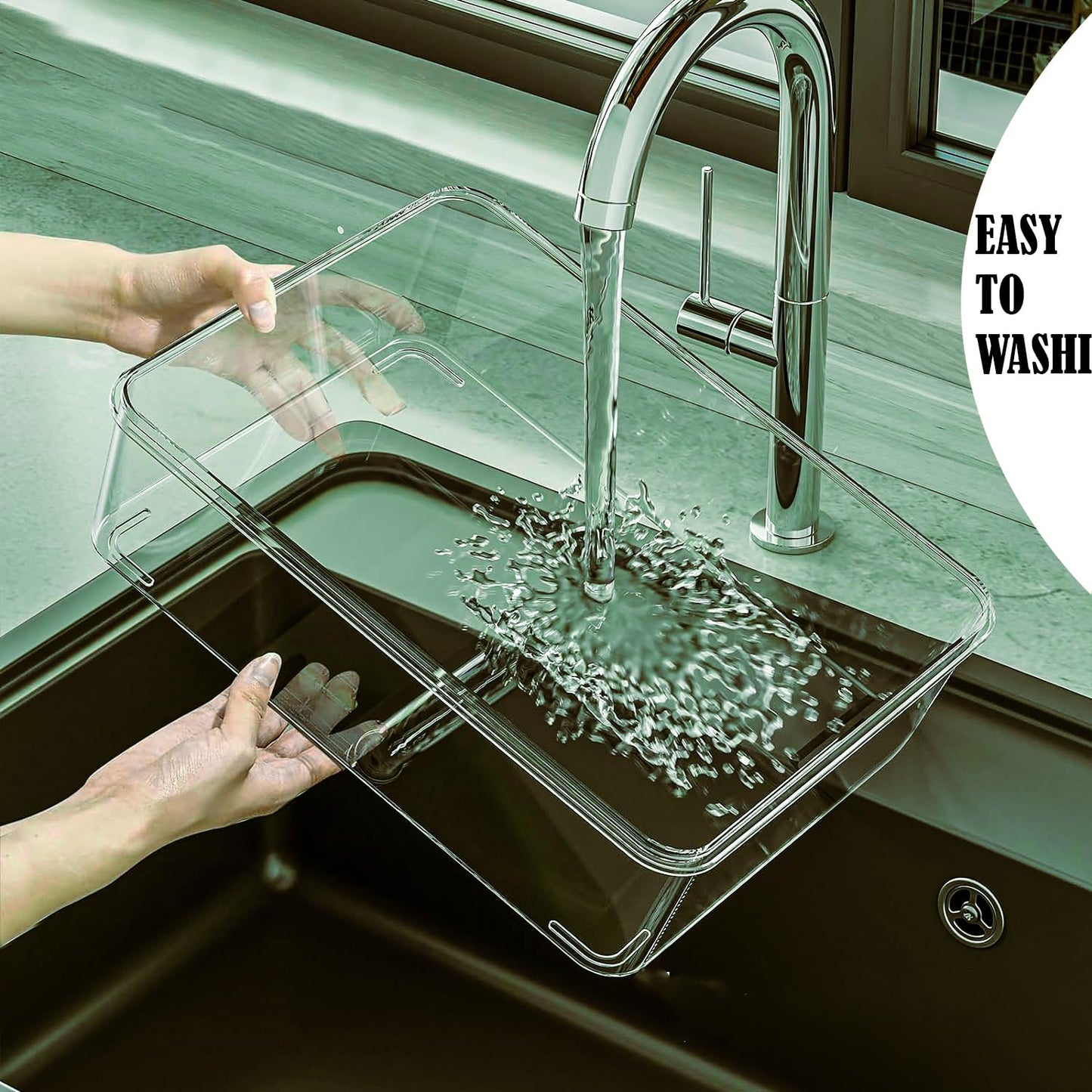 Bandeja de servicio dividida con tapa y asa, recipientes para snacks