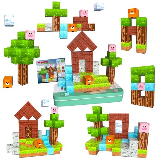 Bloques Magnéticos Minecraft-Estilo Bloques de Construcción Magnéticos Cubos - 35 Piezas