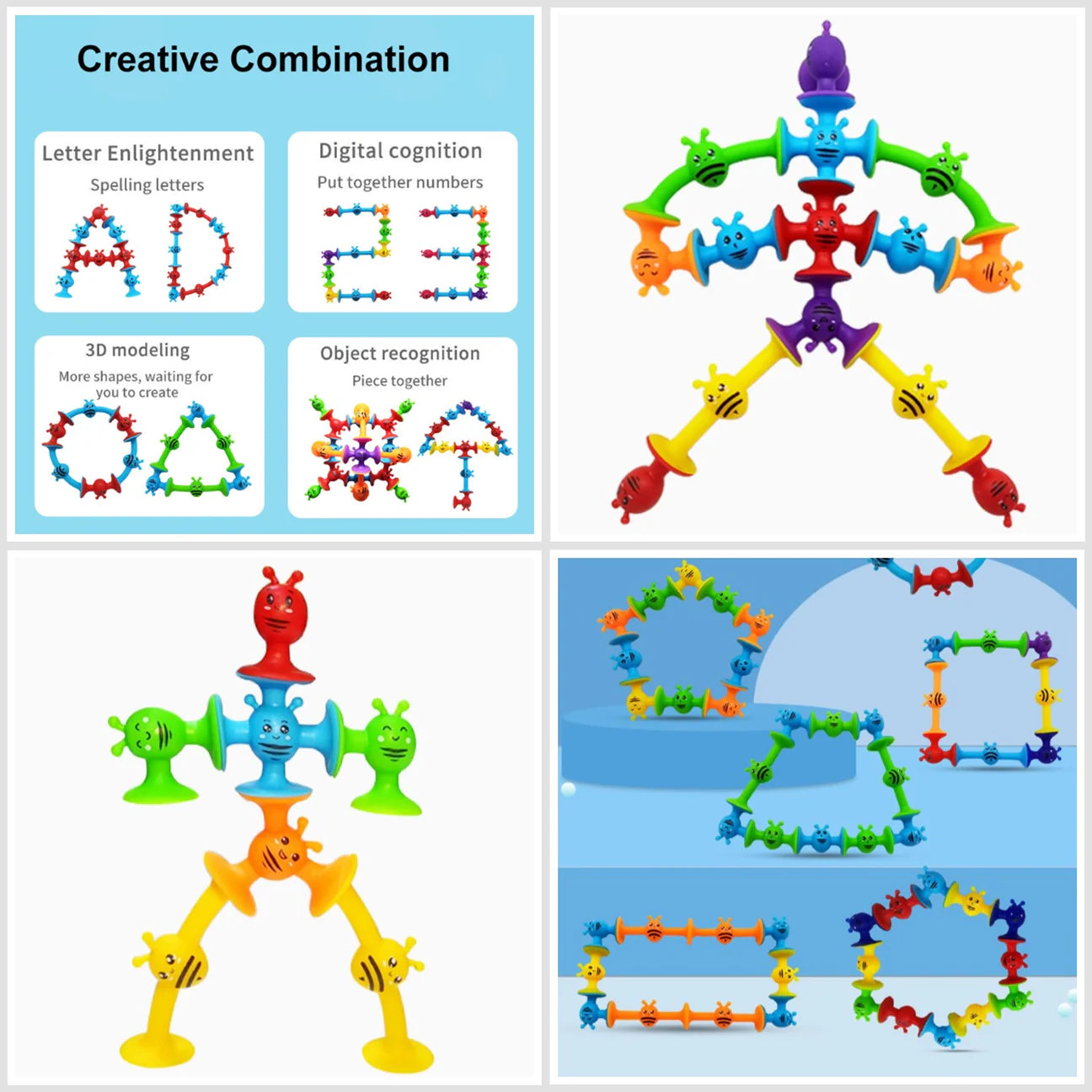 Bloques de construcción de abejas con ventosa (24 piezas)