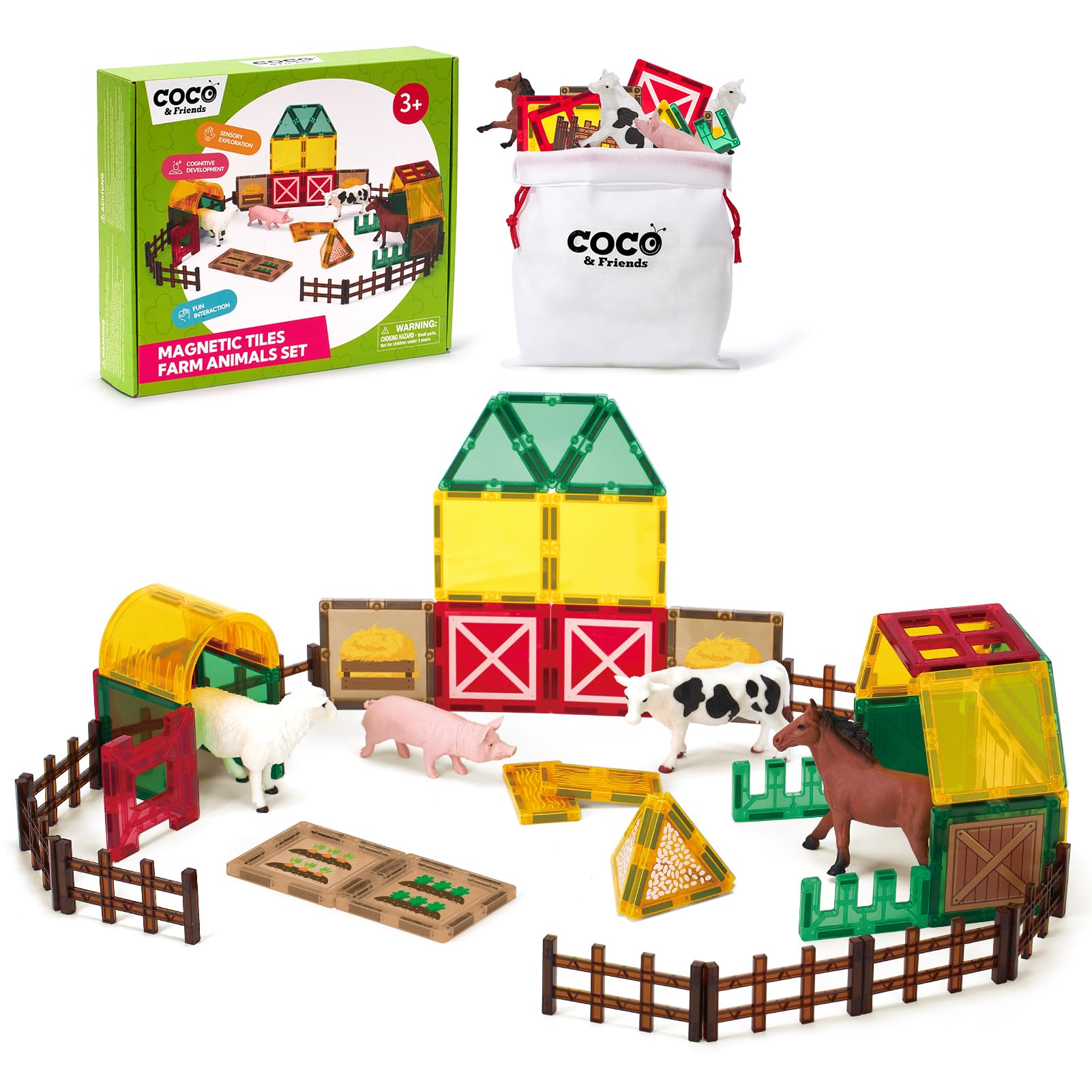 COCO&Friends 41 Azulejos magnéticos 4 animales de granja para niños