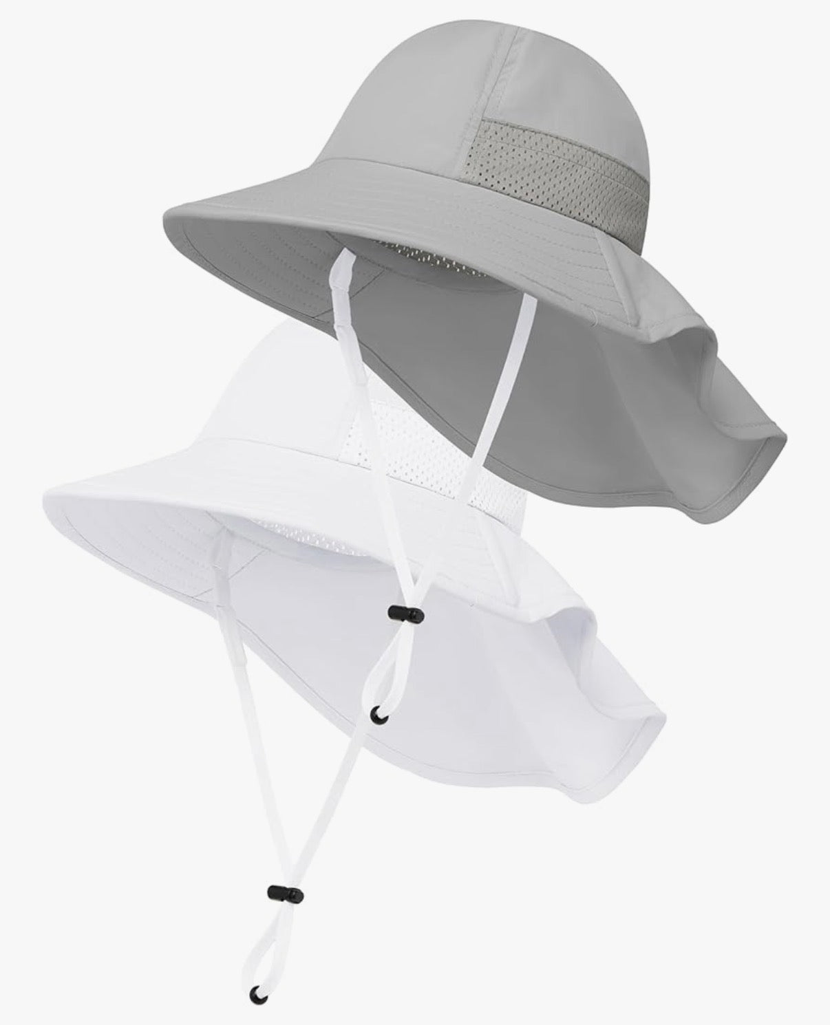 Paquete de 2 sombreros de sol para bebés para niños y niñas, UPF 50+, 6-24 meses