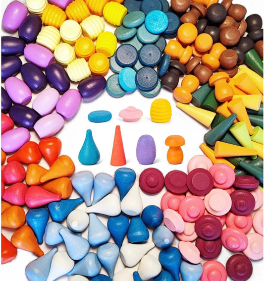 Piezas sueltas de madera estilo arco iris 80 piezas