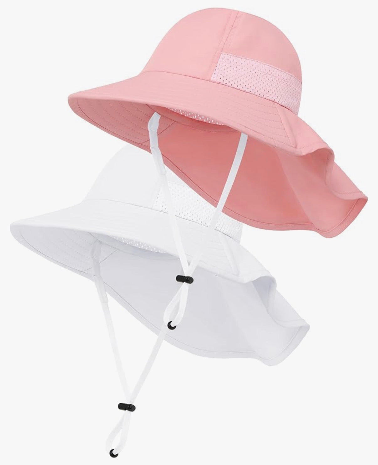 Paquete de 2 sombreros de sol para bebés para niños y niñas, UPF 50+, 6-24 meses