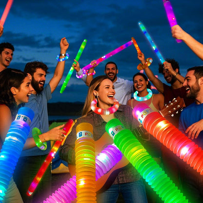 Juego de 12 tubos de pop iluminados OceanWings para niños