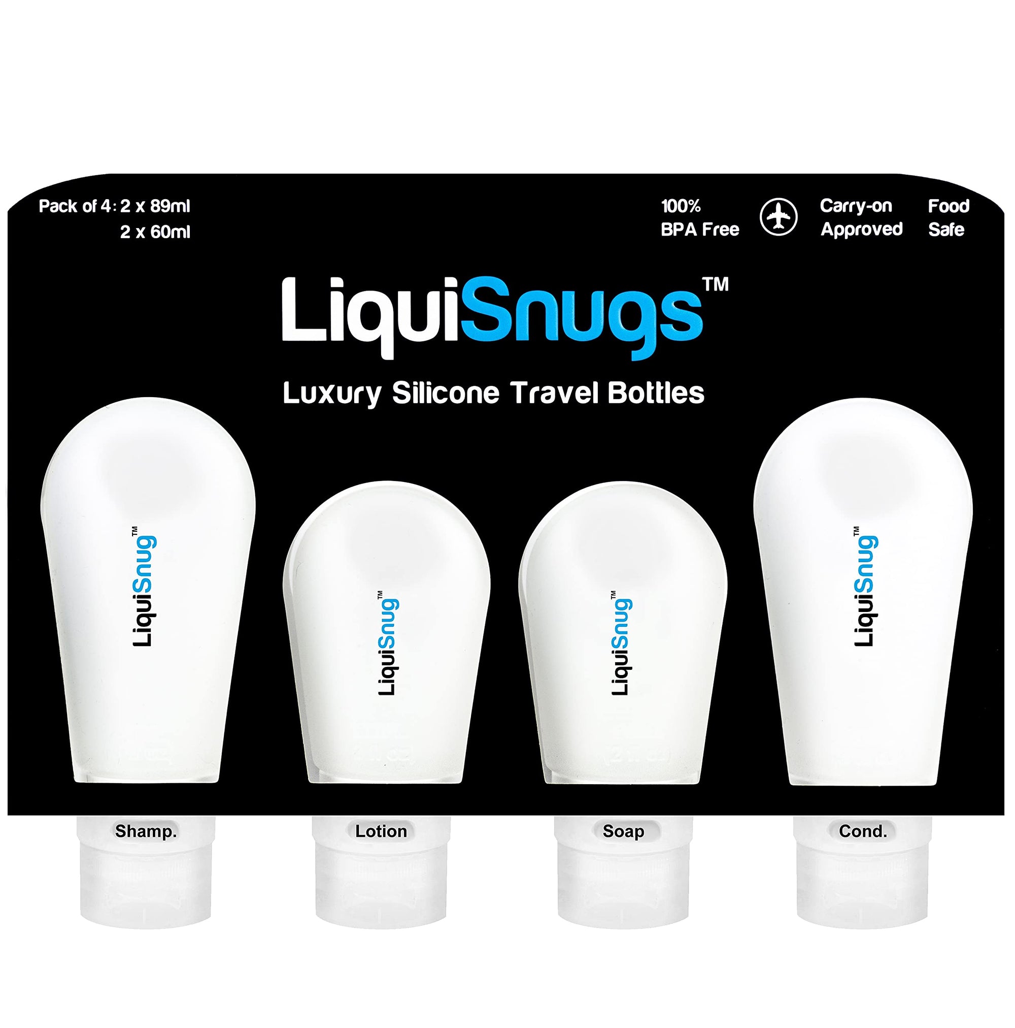 LiquiSnugs, 100% a prueba de fugas, botellas de viaje, de silicona