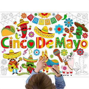 Fancy Land Póster de fiesta para colorear del Cinco de Mayo