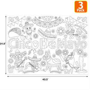 Fancy Land Póster de fiesta para colorear del Cinco de Mayo