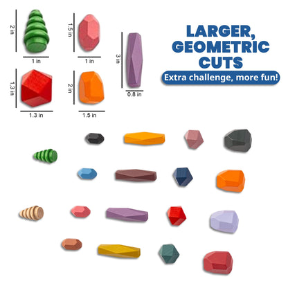 26 Piezas de rocas apilables de madera