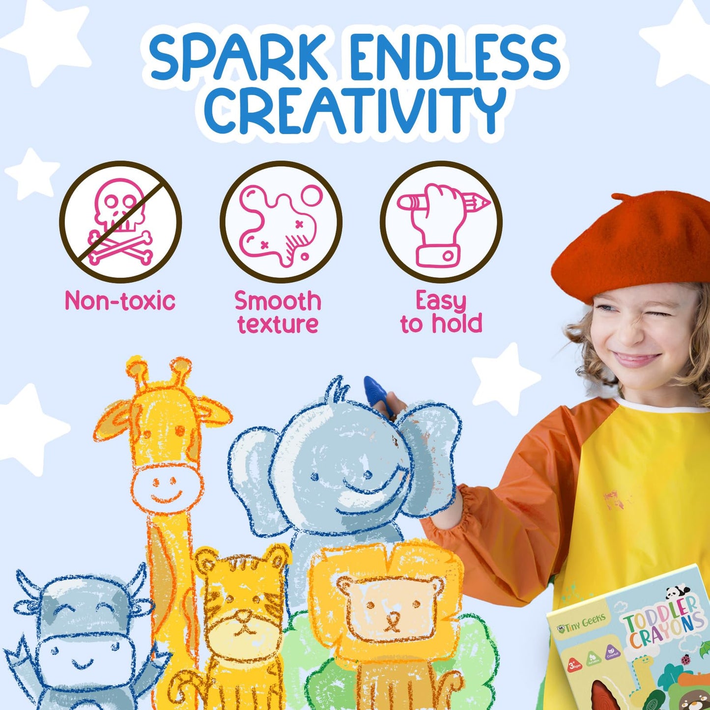 12 crayones de gota de agua, crayones no tóxicos