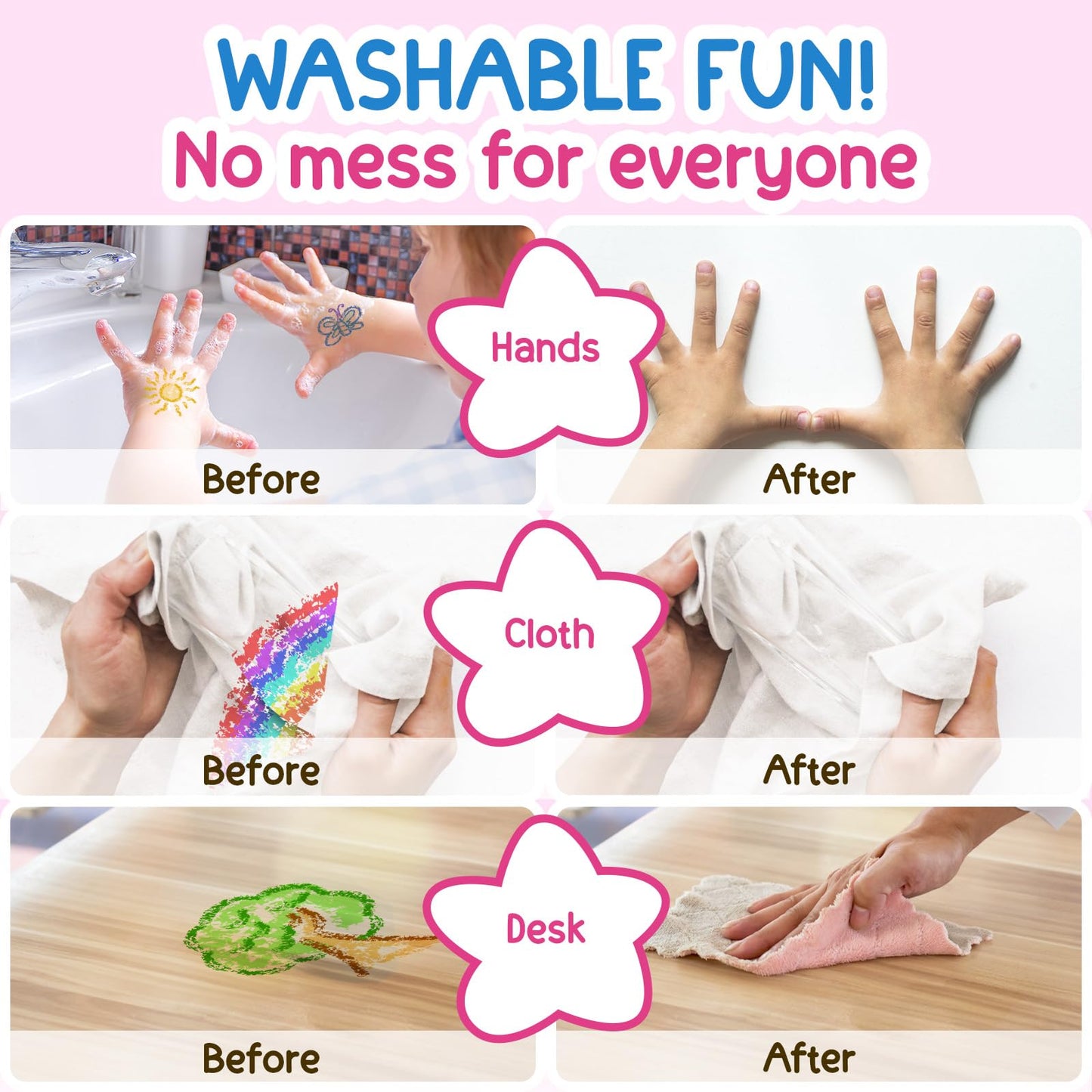 12 crayones de gota de agua, crayones no tóxicos