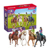 Schleich Horse Club - Juego completo de jinetes de Horse Club con 4 jinetes occidentales