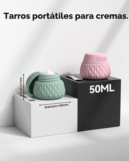 Botellas de viaje de silicona para artículos de tocador, paquete de 8 artículos