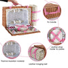 Cesta de picnic de mimbre para 4 personas con manta de picnic impermeable y refrigerador aislado