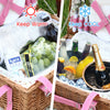 Cesta de picnic de mimbre para 4 personas con manta de picnic impermeable y refrigerador aislado