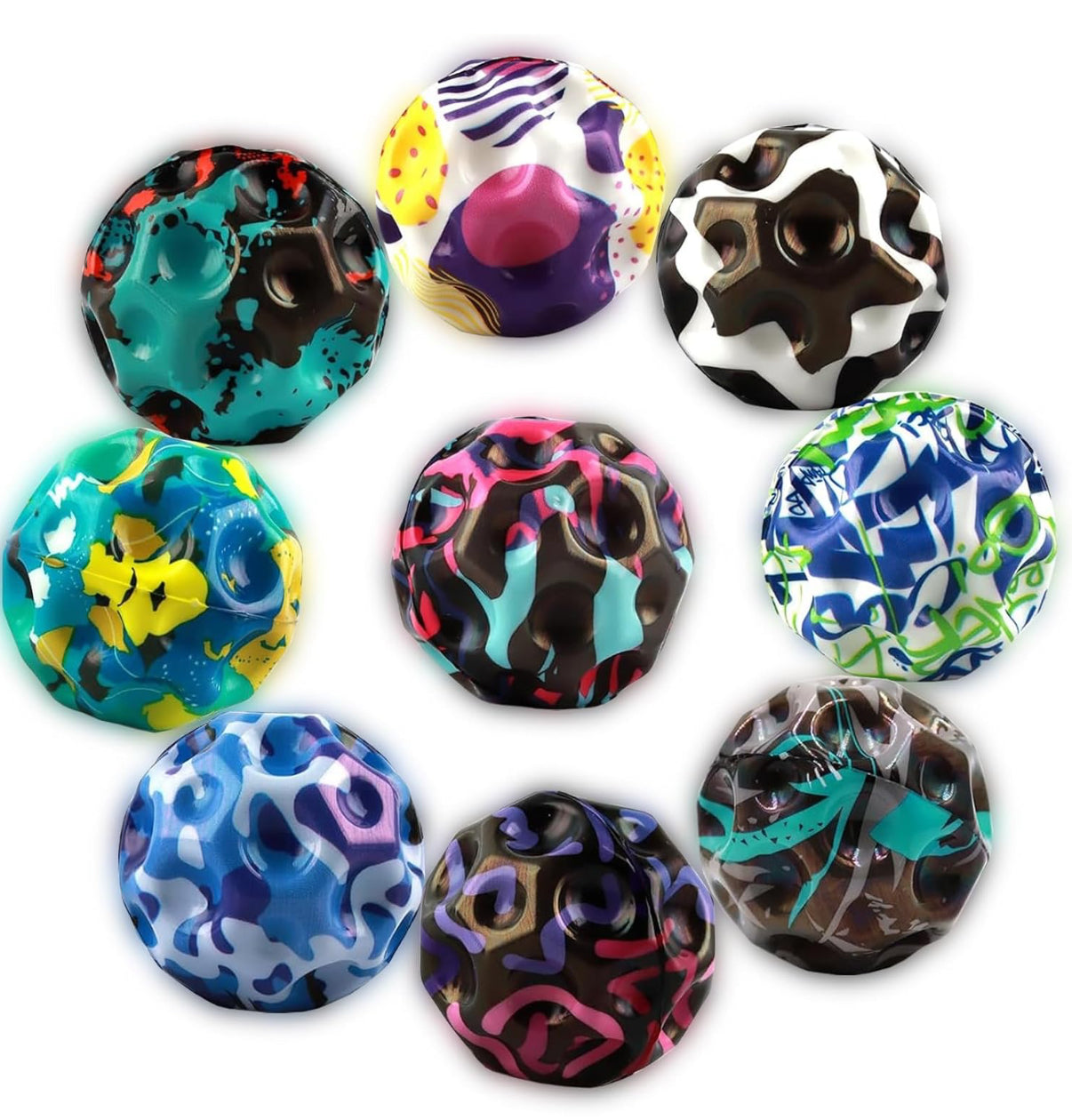Paquete de 9 bolas hinchables Moon Space para niños