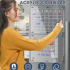 Calendario magnético acrílico de borrado en seco para refrigerador