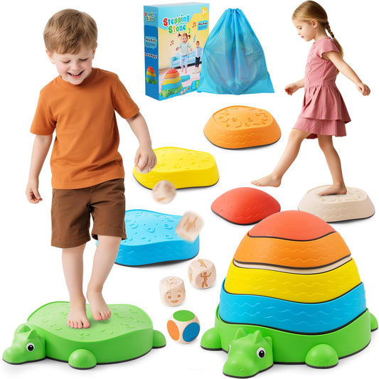 Juego de 6 piedras para niños, piedras de equilibrio sensorial