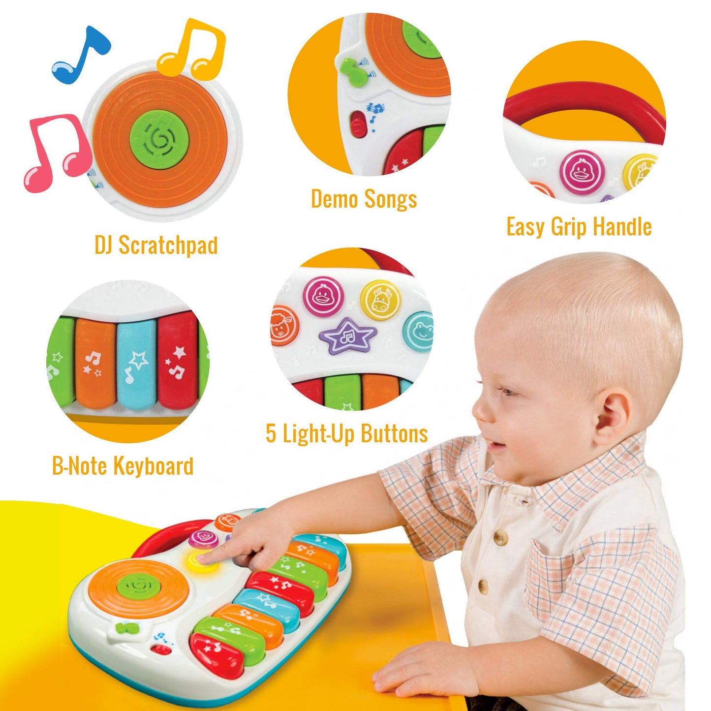 Piano musical de juguete para niños de 1 a 3 años
