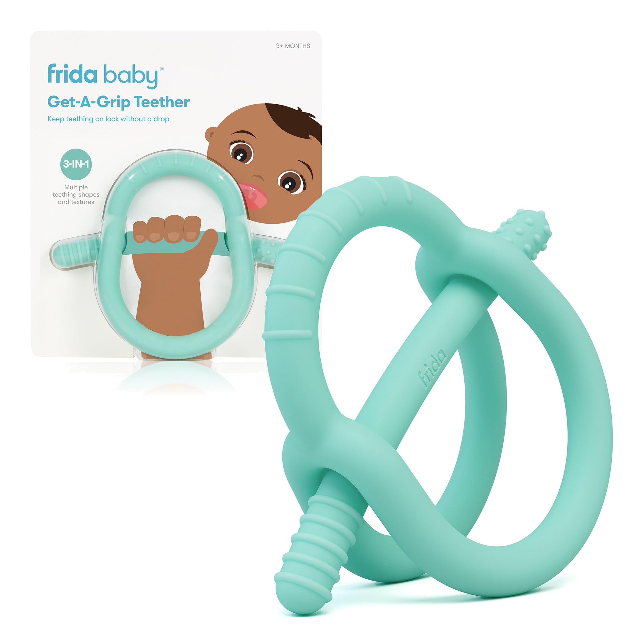 Frida Baby Get-A-Grip BabyTeether para aliviar la dentición | 100% silicona