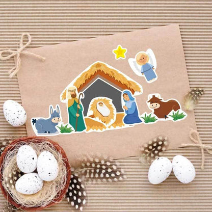 Adorno de manualidades religiosas, haz una escena de la natividad