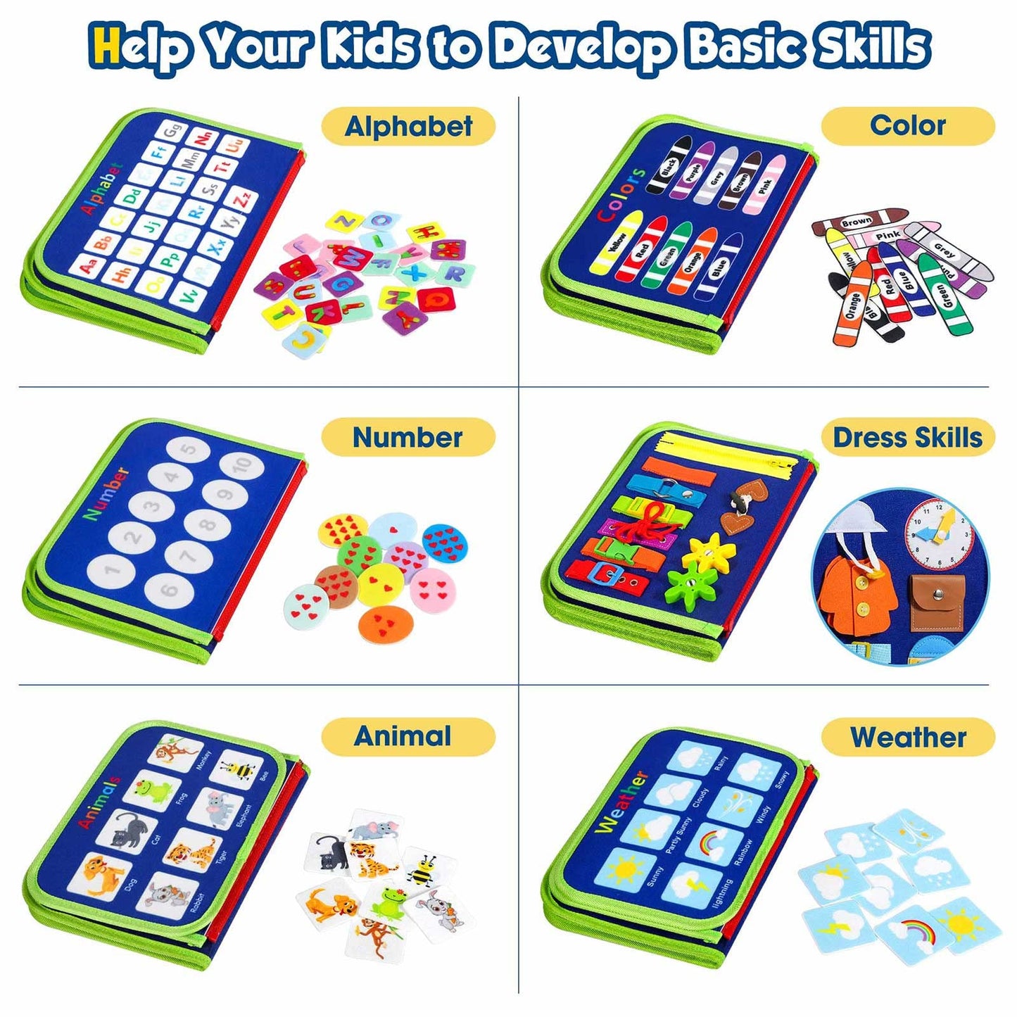 Winblo tablero de actividades para niños pequeños - Juguetes Montessori