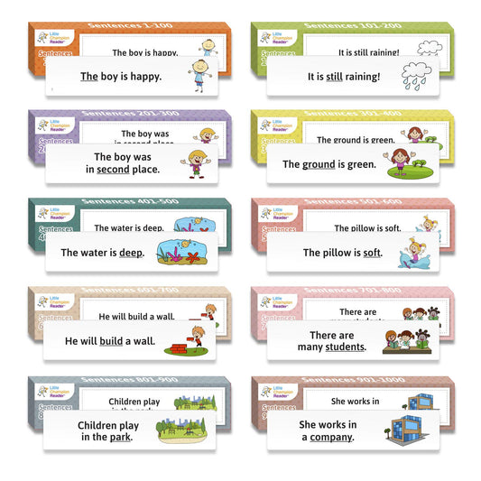 1.000 tarjetas de frases de palabras a la vista con imagen + frase - 1.000 palabras