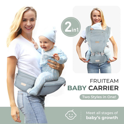 FRUITEAM Portabebés 6 en 1 con taburete de cintura/asiento de cadera