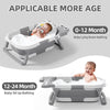 TPN - Bañera plegable para bebés con cojín suave y termómetro en tiempo real